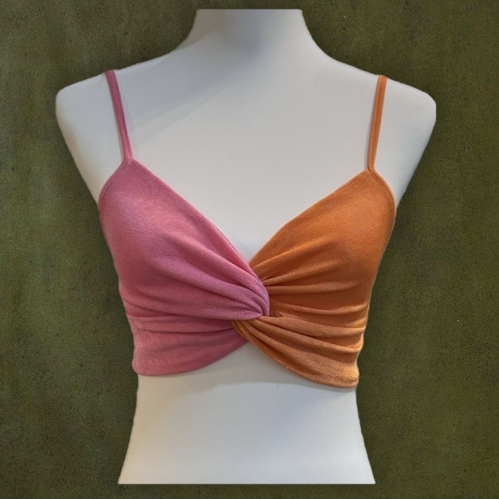 Princess Polly Emiliya Twisted Top Pink/Orange - US 2